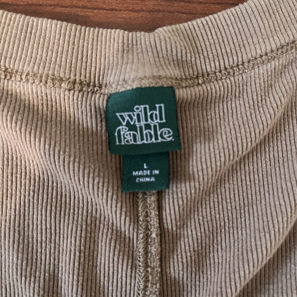 Wild Fable Beige Ribbed Long Sleeve